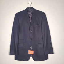 DAKS London Blazer Jacke 40R dunkelblau Wolle Kaschmir einreihig gefüttert