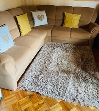 Polstergarnitur hochwertige Mikrofaser  Federkern Sofa Rundecke 