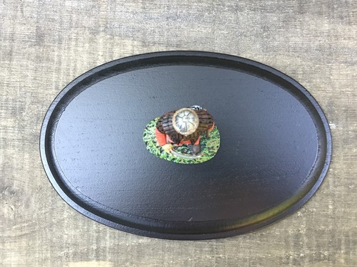 Holzsockel oval schwarz - oval, fÜr