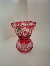 Kleine Bleikristallvase rot