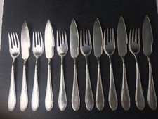 WMF 200 Kreuzband Jugendstil Fischbesteck 6 Personen 90 versilbert
