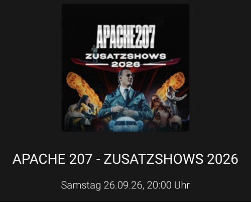 Apache 207 tickets frankfurt - tickets,