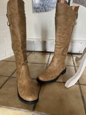 Damenstiefel Wasserdichte Stiefel Hoher Schaft Braun Gr.39 Ungefüttert Neu