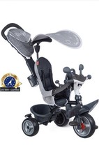 Dreirad Baby Driver Plus mit Schiebestange und Sonnendach (Grau)