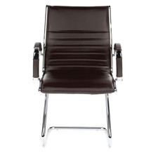 Hjh OFFICE PARMA V Konferenzstuhl Freischwinger Stuhl Leder braun Chrom