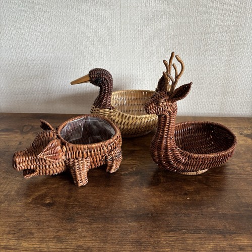 Vintage weidengefäß ente - vintage,