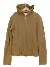 BELSTAFF Damen Sweatjacke Gr. 40/M Braun Kapuze Reißverschluss Logo Streetwear
