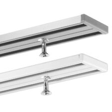 Gardineum Gardinenschiene 2-läufig Aluminium alu-silber oder weiß vorgebohrt 