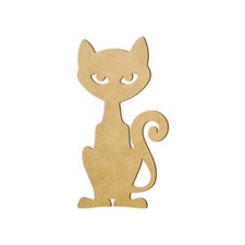 Katze Holz Deko Figur Wanddeko