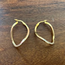 2 Creolen Echtgold 375 geschwungen oval