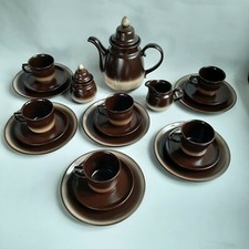 Steingut Kaffeeservice braun - Staffel Stoneware Germany - 21 Teile 