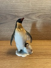 Hutschenreuther Kaiserpinguin Pinguin Figur Mutter m Kind Achtziger Kunstabteil