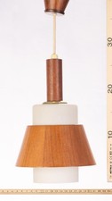 Dänische Teak Deckenlampe Vintage