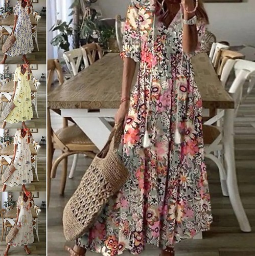 Damen boho sommer maxikleid - boho,