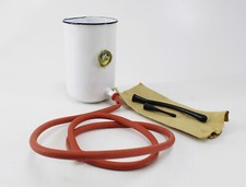 Vintage Klistier 1L  Emaille weiß blau  DDR Vintage Retro