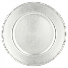 Deko-Teller/silber/gepunktete