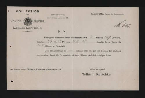 Cunewalde rechnung 1905 - cunewalde,,