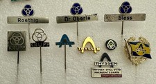 3 x Pin & 7 x Anstecknadel von Thyssen & Krupp, schöne Sammlung