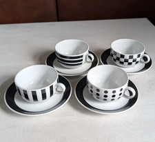 Eduscho Espresso Grande Design Tassen & Untertassen 8-tlg. schwarz/weiß