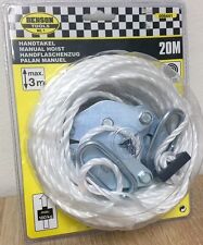 Handflaschenzug 180kg Flaschenzug Hubhöhe 3m Kunstoffseil 20m Seilzug Hand 