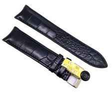 Uhrenarmband Louisiana Kroko Fullcut 20/18 mm Uhrband schwarz / 108