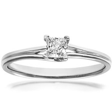 18kt Weißgold Diamant Verlobungsring 0,25ct Zertifiziert Princess Cut von Naava