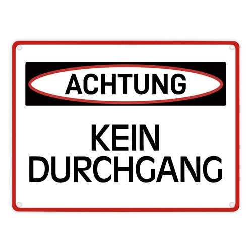 Kein durchgang warn und - warn-,