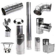 Edelstahl Rauchrohr Bogen Ofenrohr Ofenknie Aufsatz Regenhut Ø 100mm 120mm 150mm