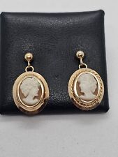 Vintage 18K / 750 Gold Gemme Ohrstecker Ohrringe Rotgold
