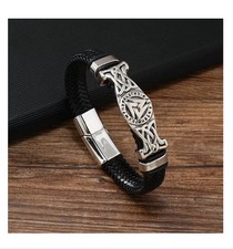 Armband Damen Herren Leder geflochten  Geburtstagsgeschenk 20cm