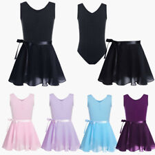 Kinder Ballettanzug Ballettkleid Tanz Kleid Ballett Body mit Chiffon Röckchen