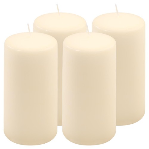 4er set stumpenkerze - set, creme