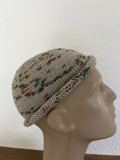 Fischermütze,Rollrand, Sylter Mütze,KU 58-60cm , Beige Tweed Merino