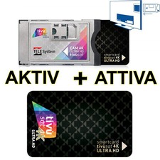 CAM Tivùsat 4K Ultra HD inklusive aktivierte Smartcard CI+ Modul + Karte Tivusat