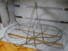 Drahtkorb Schale mit 1 Holzgriff, oval, grau, L37 cm, NEUWARE