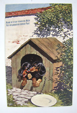 Alte Dackel Teckel Postkarte Raum ist in der kleinsten Hütte beschrieben 1912