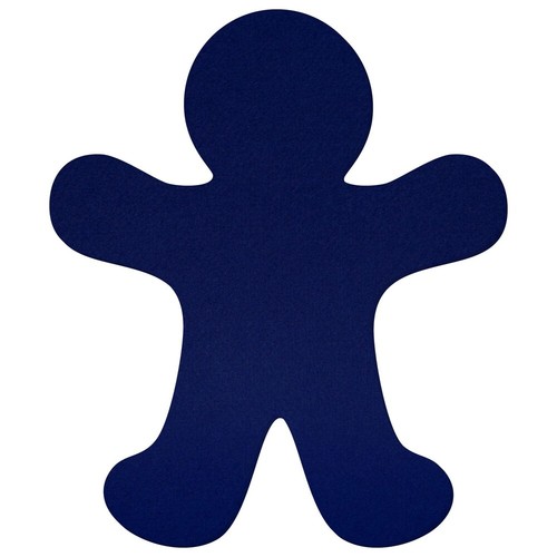 Blauer filz lebkuchenmann - blauer,