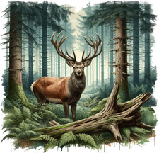 XXL 18X18 Autoaufkleber Hirsch