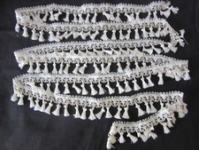 schöne 3 Meter Borte mit Quasten, beige braun, 5cm breite