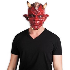 Diabolische latexmaske luzifer - latexmaske,