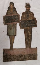 alte Silhouette Schild Figuren Bodenfund 1Wk 2Wk Preußen Scheunenfund Garten? 