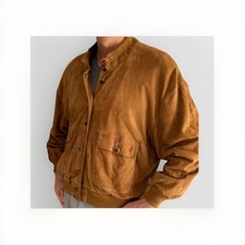 Hochwertige Wildleder Jacke Damen Gr. 42 Cognac Braun, Blousson 