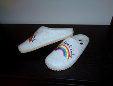 *** Pantoletten Clogs Hausschuhe ***  Filz  Gr.42 HELLGRAU  -  Neuware