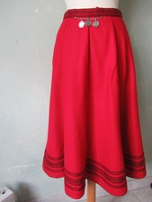 Helene Strasser Trachenrock rot weit Borte Chiavari Größe 36 S