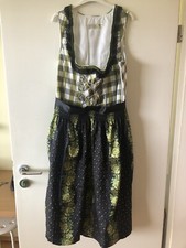 Dirndl, Schürze, Kette, Midi, Tramontana, Gr. 44, grün schwarz weiß, wie neu