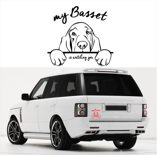 Auto aufkleber basset is - aufkleber,