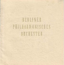 Berlin Sept 1956 Programm Berliner Philharmoniker Karajan / Géza Anda