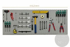 XXXL Werkzeugwand Lochwand Werkstattwand Hakensortiment Werkzeug Metall Grau TOP