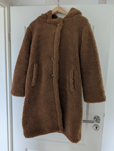 Damen teddy mantel - teddy-mantel, braun