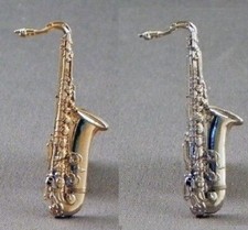 Saxophon Pin Anstecker. Silber